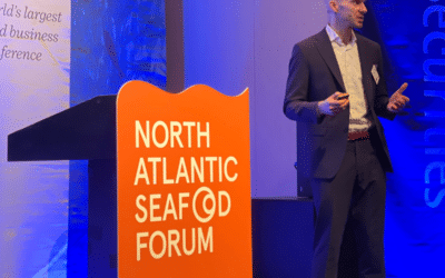 Oppmerksomhet deltakere ved North Atlantic Seafood Forum i Bergen! 👀 👋